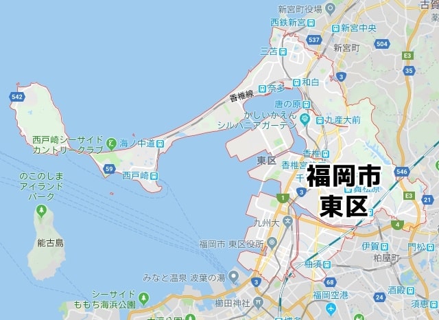 福岡県福岡市東区マップ