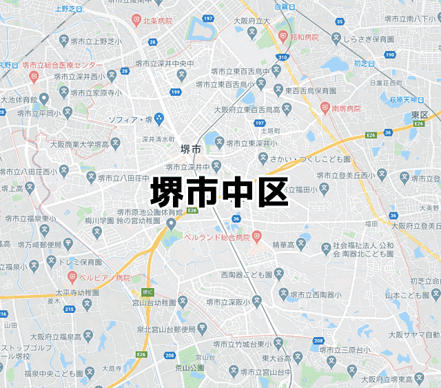 大阪府堺市中区マップ
